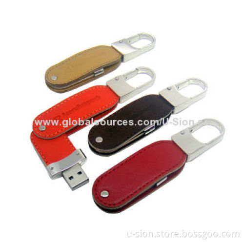 OEM colorful new design leather 8GB USB flash drive with free logo for factory price